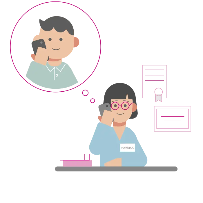 Man pratar med samtalsstöd